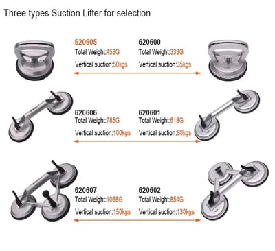 HARDEN Glass Holder, 3 Cups/Legs, 118mm in Dia, Triple Head Glass Suction Plate Glass Holder Triple Claw Suction Lifter Dent Puller Made of Aluminum Alloy; 620607_img_1
