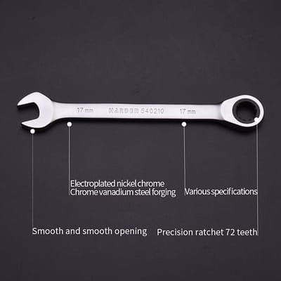 Harden 7Pcs Fixed Combination Gear Spanner Set, Metric Ratcheting Wrench Ring n Open End Ratchet Spanner Set 540117_img_6