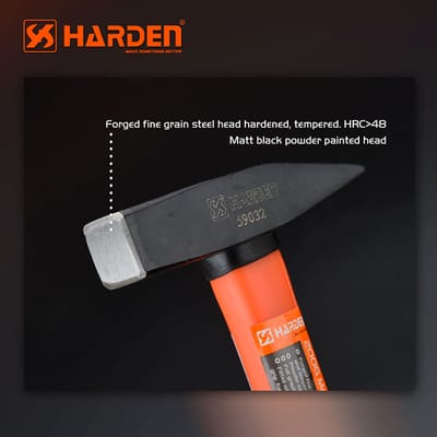 HARDEN Machinist Hammer With 5 size option ( 200gm | 300gm | 500gm | 800gm | 1000gm ), Fiberglass Handle, Chipping Hammer; 590032_img_3