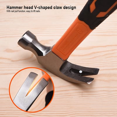 HARDEN 16oz Claw Hammer, 500gm, Fiberglass Handle; 590215_img_2