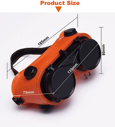 HARDEN 780210 155mm Safety Goggle Flip design with open-close locking position Soft and light weight plastic frame Colored inorganic outer glass lens; 780210_img_0