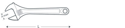 CROWN Professional Adjustable wrenches ( 6" | 8" | 10" | 12" ), Carbon steel; CPHWA-CNA06_img_3