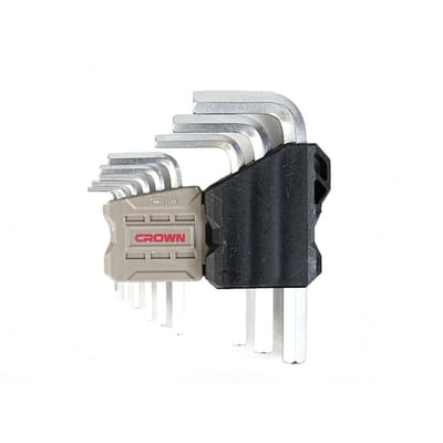 CROWN Professional 9pcs Hex key set ( Short | Long | Extra Long ), Flat head, CR-V, 9pcs; CPHOK-HMAX09_img_0
