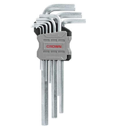 CROWN Professional 9pcs Hex key set ( Short | Long | Extra Long ), Flat head, CR-V, 9pcs; CPHOK-HMAX09_img_4