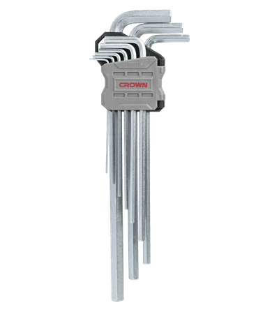 CROWN Professional 9pcs Hex key set ( Short | Long | Extra Long ), Flat head, CR-V, 9pcs; CPHOK-HMAX09_img_9