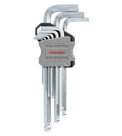 CROWN Professional 9pcs Hex key set ball head ( Short | Long | Extra Long ), Ball head, CR-V, Ball head; CPHOK-BMAX09_img_4