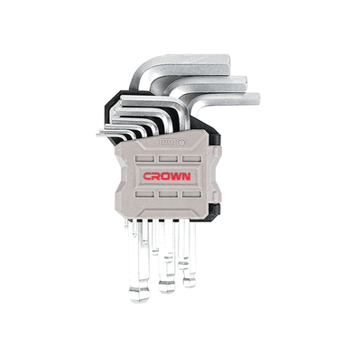 CROWN Professional 9pcs Hex key set ball head ( Short | Long | Extra Long ), Ball head, CR-V, Ball head; CPHOK-BMAX09_img_3