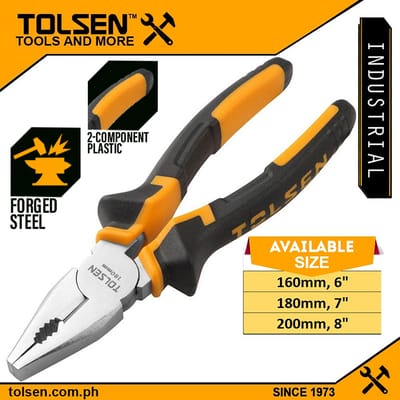 TOLSEN Combination Pliers ( 6" | 7" | 8" ) Heavy Duty TPR Handle Model: 10000 | 10001 | 10002_img_0