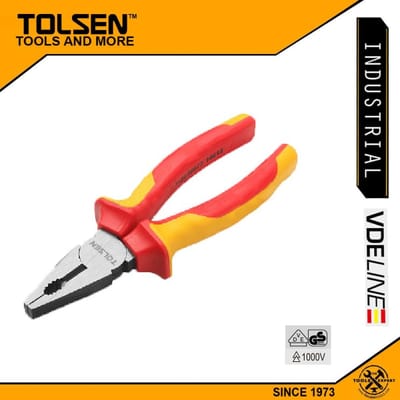 Tolsen 8" VDE 1000V Insulated Combination Pliers 200mm Model: V38118_img_0