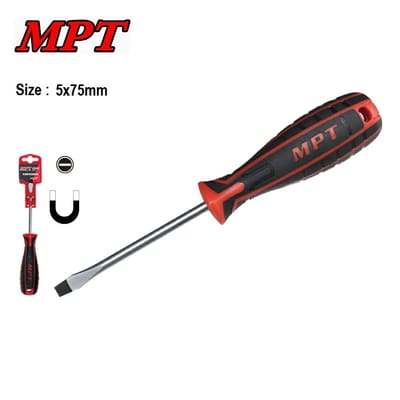 MPT Screwdriver, Flat, Cr-V, Slotted ( 3x75 | 3x100 | 5x75 | 5x100 | 5x150 | 6x38 | 6x100 | 6x125 | 6x150 | 8x150 | 8x200mm ) MHA01001_img_3