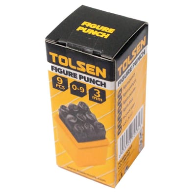 TOLSEN 25094 9Pcs Steel Number Punch Set | 3mm | Hardened Carbon Steel | Sandblasted Finish | Model: 25094_img_6