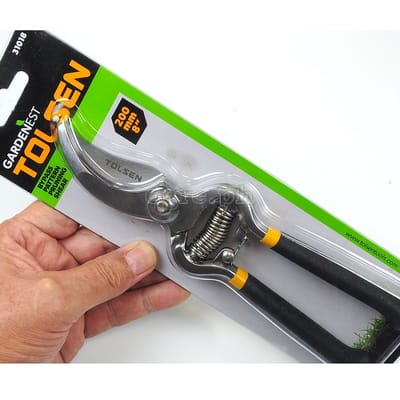 TOLSEN 31018 Garden Pruning Shear | 8" (200mm) | Bypass Pattern | Dipped Handle | Max Cutting 19mm | Model: 31018_img_2