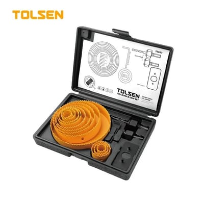 TOLSEN 75867 16Pcs Hole Saw Set Drill Bit Kits for Plywood Drywall Wood Plastic 75867_img_0