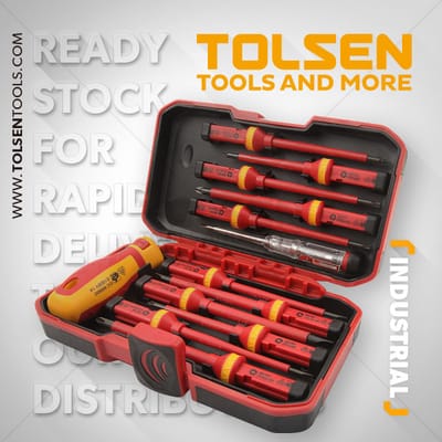 Tolsen 13pcs Interchangeable VDE 1000V Power Insulated Screwdriver Set Model: 38016_img_1