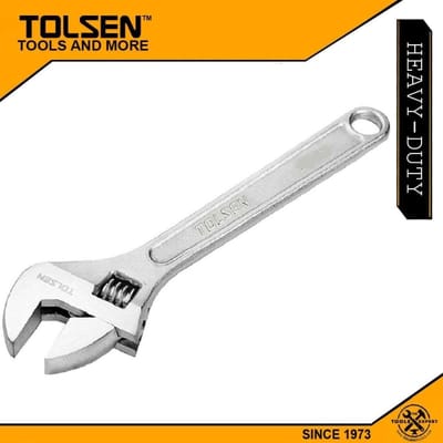 TOLSEN 15006 Adjustable Wrench, 18" (450mm), Chrome Finish, Max Opening 52mm, Professional Heavy Duty | Model: 15006_img_2