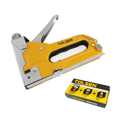 TOLSEN 43021 Heavy Duty 3 Way Staple Gun, 4-14mm, Powder Coated, Includes 200pcs Staples, Compatible with Rapid, Arrow, Esco, Model: 43021_img_5