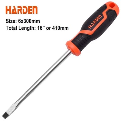 HARDEN Slotted Magnetic Screwdriver ( 1.5" | 4" | 6" | 8" | 10" | 12" ), Flat Screw driver with strong magnet & CRV; Model: 550251 | 550253 | 550255 | 550256 | 550257 | 550258_img_17