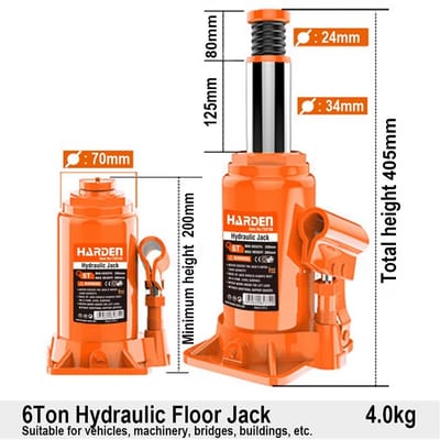HARDEN Hydraulic Bottle Jack( 2 Ton | 3 Ton | 5 Ton | 10 Ton | 50 Ton ), Heavy Duty Car & Truck Lifting Jack; 730102_img_7