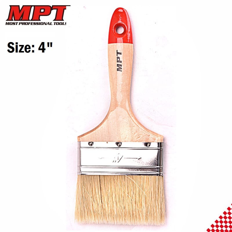 MPT Flat Paint Brush ( 1" | 1.5" | 2" | 2.5" | 3" | 4" ) Heavy Duty Wood Handle; MHI04001