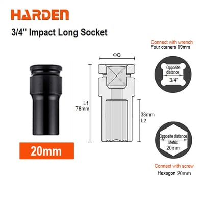 HARDEN 3/4" Impact Long Socket, Impact Socket 3/4" Dr. (Deep) - 6PT, Deep Socket, Various available sizes; 536717 - 536750_img_10