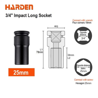 HARDEN 3/4" Impact Long Socket, Impact Socket 3/4" Dr. (Deep) - 6PT, Deep Socket, Various available sizes; 536717 - 536750_img_15