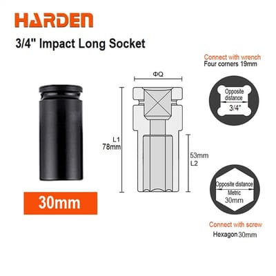 HARDEN 3/4" Impact Long Socket, Impact Socket 3/4" Dr. (Deep) - 6PT, Deep Socket, Various available sizes; 536717 - 536750_img_19