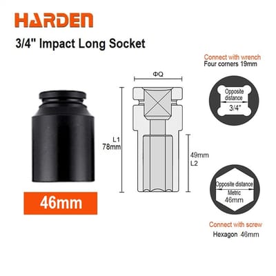 HARDEN 3/4" Impact Long Socket, Impact Socket 3/4" Dr. (Deep) - 6PT, Deep Socket, Various available sizes; 536717 - 536750_img_29