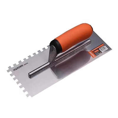 HARDEN Stainless Plastering Trowel with Teeth ( Korni ) 280x120mm; Model: 620258_img_0