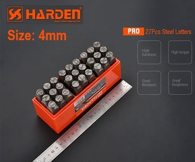 HARDEN 27pcs Steel Letters punch ( 3mm | 4mm | 5mm | 6mm | 8mm | 10mm ) Professional Alphabet Chrome Vanadium punch set; 610863 - 610869_img_9