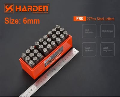 HARDEN 27pcs Steel Letters punch ( 3mm | 4mm | 5mm | 6mm | 8mm | 10mm ) Professional Alphabet Chrome Vanadium punch set; 610863 - 610869_img_11