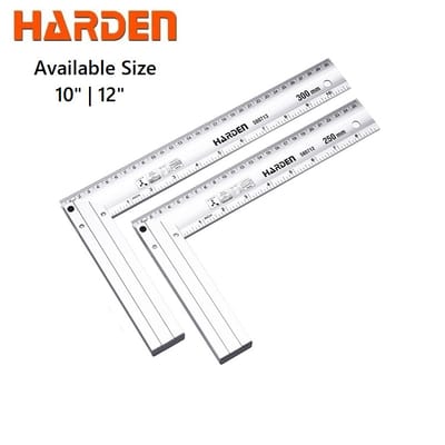 HARDEN Aluminum Try Square Matam ( 10" | 12" ), Measuring Tools, Professional Quality; 580712 | 580713_img_0