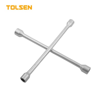 TOLSEN 15079 14" Cross Rim Wrench | 4-Way Lug Wrench | Sizes 17-19-21-23mm | Tire Repair Tool | Model: 15079_img_0
