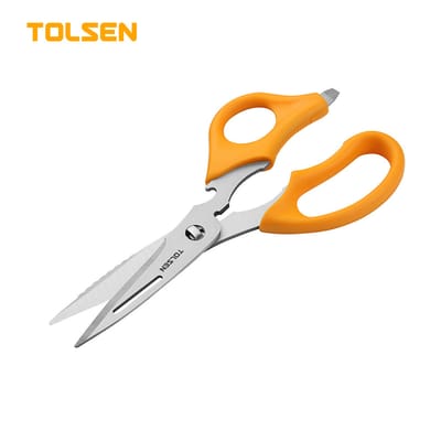 TOLSEN 30049 Multi-Purpose Scissors | 10-in-1 Industrial Tool | Non-Slip Handle | Stainless Steel Blade | Model: 30049_img_0