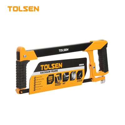 TOLSEN 30054 Hacksaw Frame | 12" (300mm) | Industrial | Square Lacquered Steel Tube | Aluminium & TPR Handle | Includes Saw Blade | Model: 30054_img_0