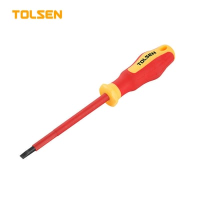 Tolsen VDE Flat Screwdriver (4.0x100mm) 1000V, Model: 38001_img_0
