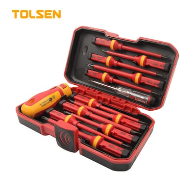 Tolsen 13pcs Interchangeable VDE 1000V Power Insulated Screwdriver Set Model: 38016_img_0