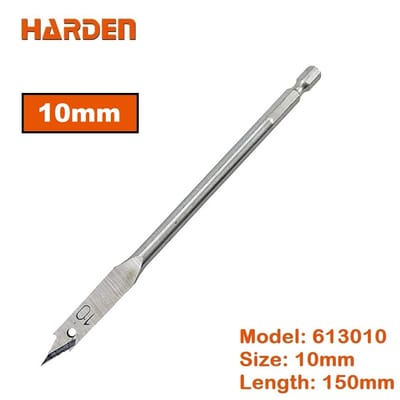 HARDEN Flat Wood Bit, ( 10 | 12 | 14 | 16 | 18 | 19 | 20 | 22 | 25mm ), length 150mm, 1/4" hex shank; 613010_img_2