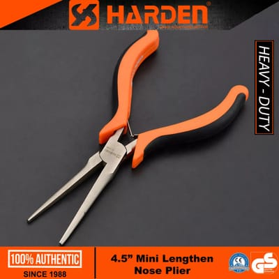 HARDEN 4.5" Professional Mini Nose Plier ( Long Nose | Flat Nose | Round Nose | Extra Long Nose ); Model: 560301 | 560306 | 560307 | 560308_img_4