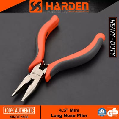 HARDEN 4.5" Professional Mini Nose Plier ( Long Nose | Flat Nose | Round Nose | Extra Long Nose ); Model: 560301 | 560306 | 560307 | 560308_img_7