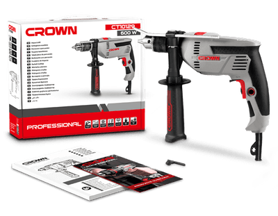 Crown CT10129 750w Impact Drill 13mm ( 1/2" ) with Hammer option Model: CT10129_img_1