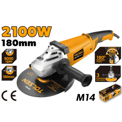 TOLSEN 79523, 7" Electric Angle Grinder, 2100w, 180mm, M14; Model: 79523_img_0