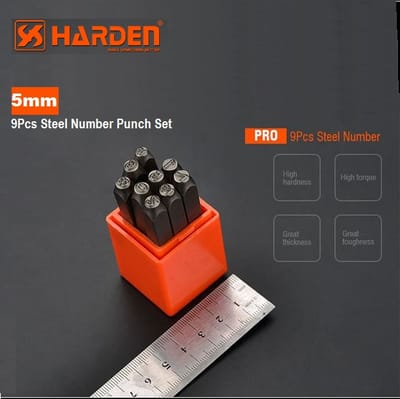 HARDEN 9Pcs Steel Number Punch Set ( 3mm | 4mm |5mm | 6mm | 8mm | 10mm ) Professional Quality Model: 610853 | 610854 | 610855 | 610856 | 610858 | 610859_img_8