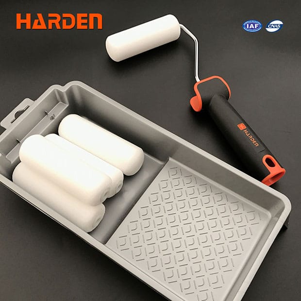 HARDEN 620133 4" 7Pcs Roller Brush Set Cost-effective smart paint roller, painting rollers and brushes, microfiber paint roller set 620133
