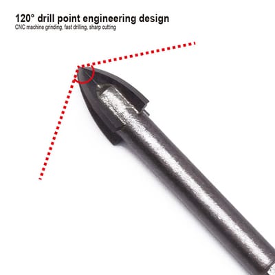 HARDEN Glass & Tiles Drill Bit ( 3 | 4 | 5 | 6 | 7 | 8 | 10 | 12mm ), porcelain marble tile glass drilling Hex shank cross tip drill bit; 613103 - 613112_img_2