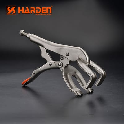 HARDEN 10" Welding Locking Pliers (Curved Jaw), Non-slip Handle Lock Grip, Curved Jaw Welding Locking Pliers; Model: 560632_img_4