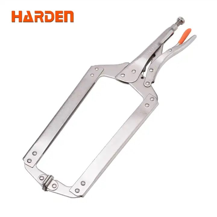 HARDEN 18" Grip Locking Pliers (C-Clamp), Lock Grip Ring Plier Tool, C Clamp, C Locking Ring Hose Clamp, Vice Grip Pliers, Locking Pliers, Quick Release C-Clamp Straight Jaw Locking Pliers; 560648