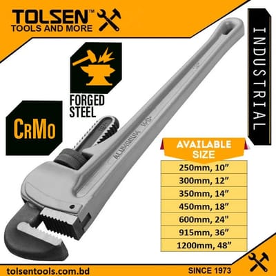 TOLSEN Lightweight Industrial Solid Aluminum Pipe Wrench ( 10" | 12" | 14" | 18" | 24" | 36" | 48" )_img_0