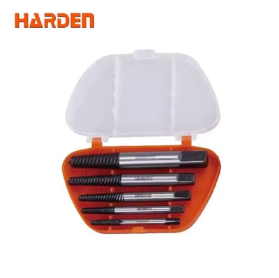 HARDEN 5Pcs Screw Extractor Set, Cr-Mo steel coarse wire broken wire extractor fine thread tap broken 610555_img_0