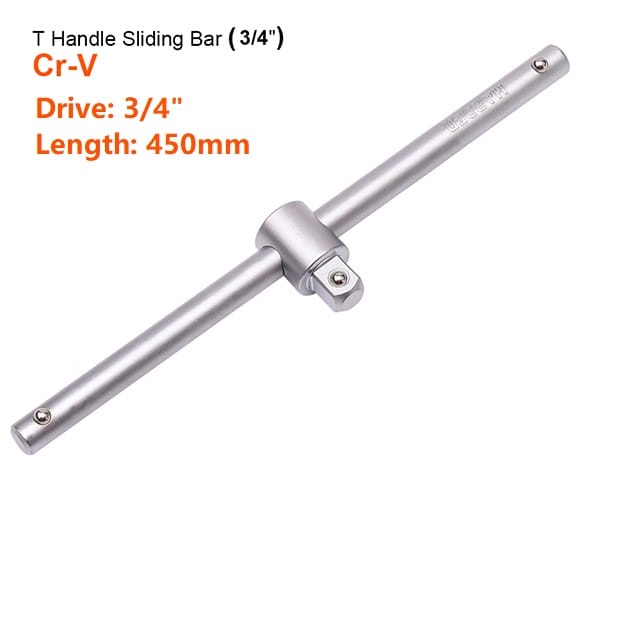 HARDEN 3/4" Drive T-Sliding Bar | 450mm Chrome Vanadium Steel | Mirror Chrome Finish | Model: 530653