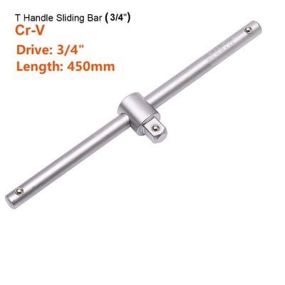 HARDEN 3/4" Drive T-Sliding Bar | 450mm Chrome Vanadium Steel | Mirror Chrome Finish | Model: 530653_img_0